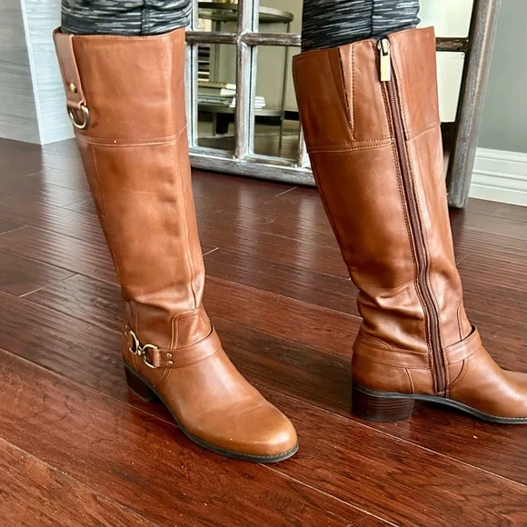 Bandolino Brown Leather Knee-High Boots - Picture 2 of 4